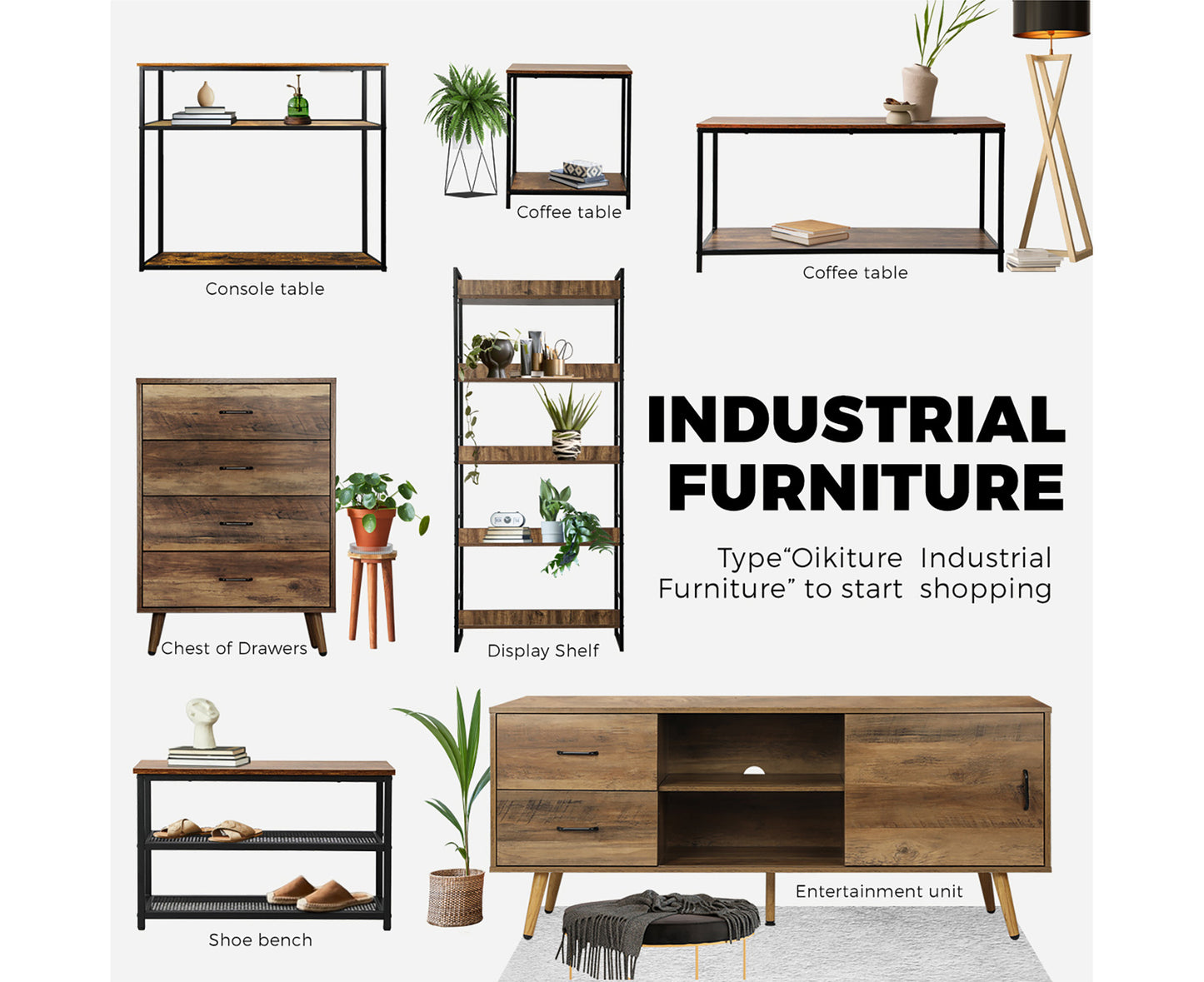 Shoe Cabinet Bench Shoes Rack Shelf Storage 3-Tier Industrial Furniture