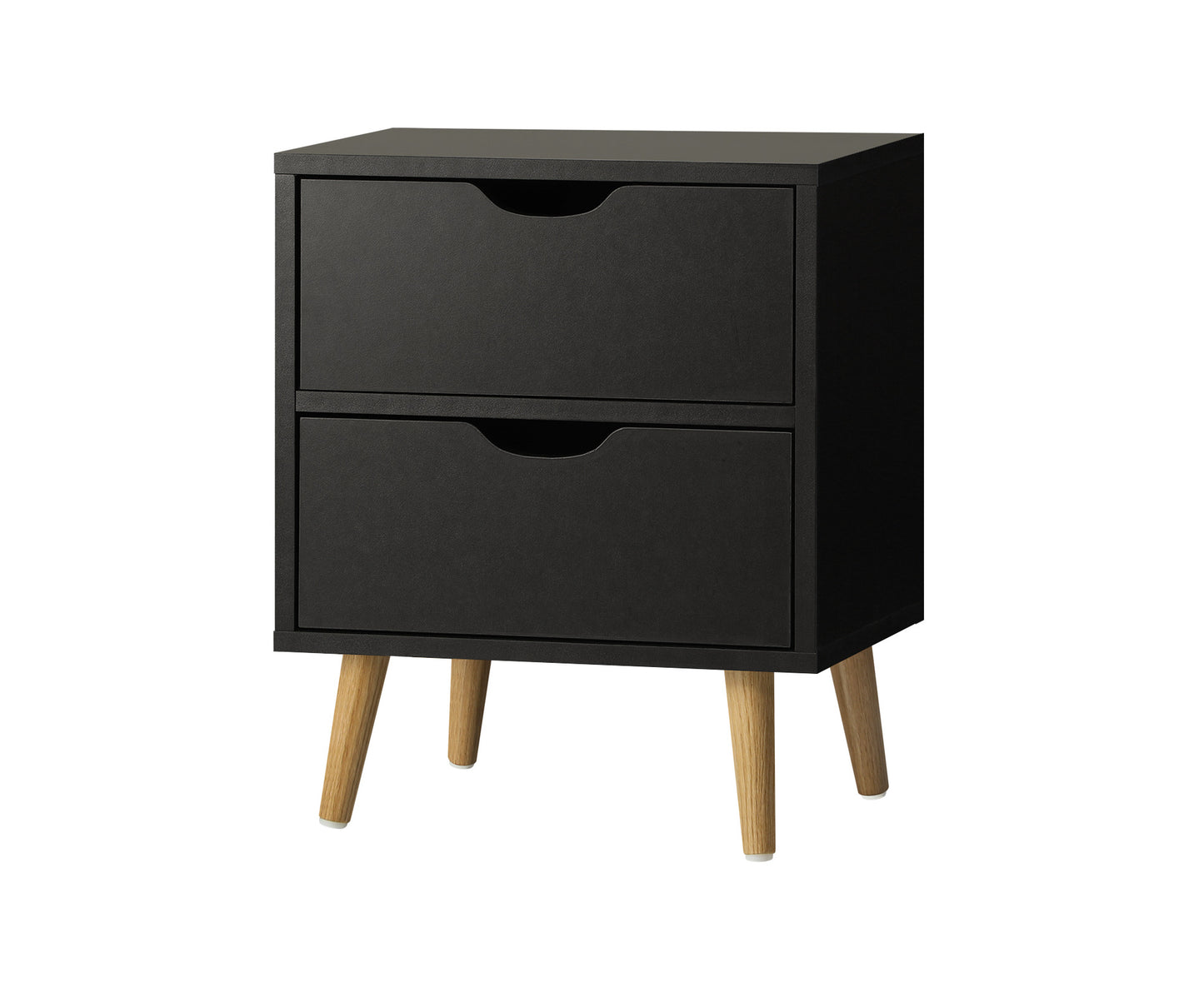 Bedside Tables 2 Drawers Side Table Bedroom Furniture Storage Black
