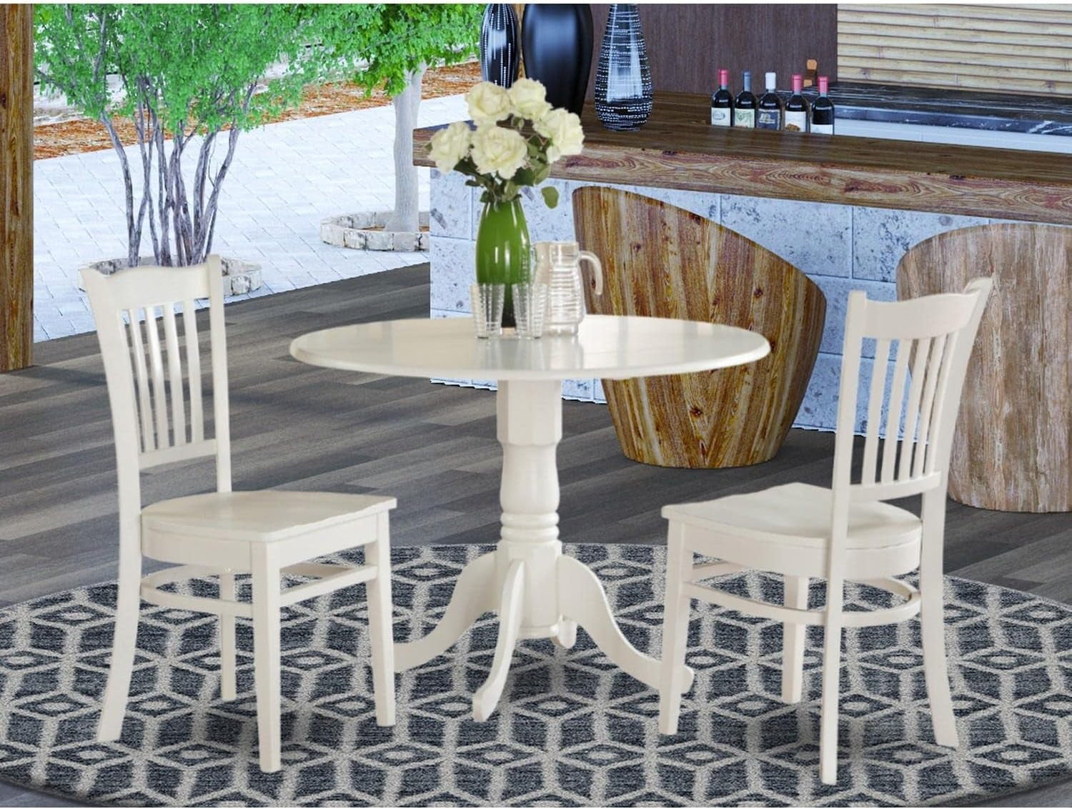 3 PC Small Kitchen Table Set-Kitchen Table and 2 Kitchen Chairs.
