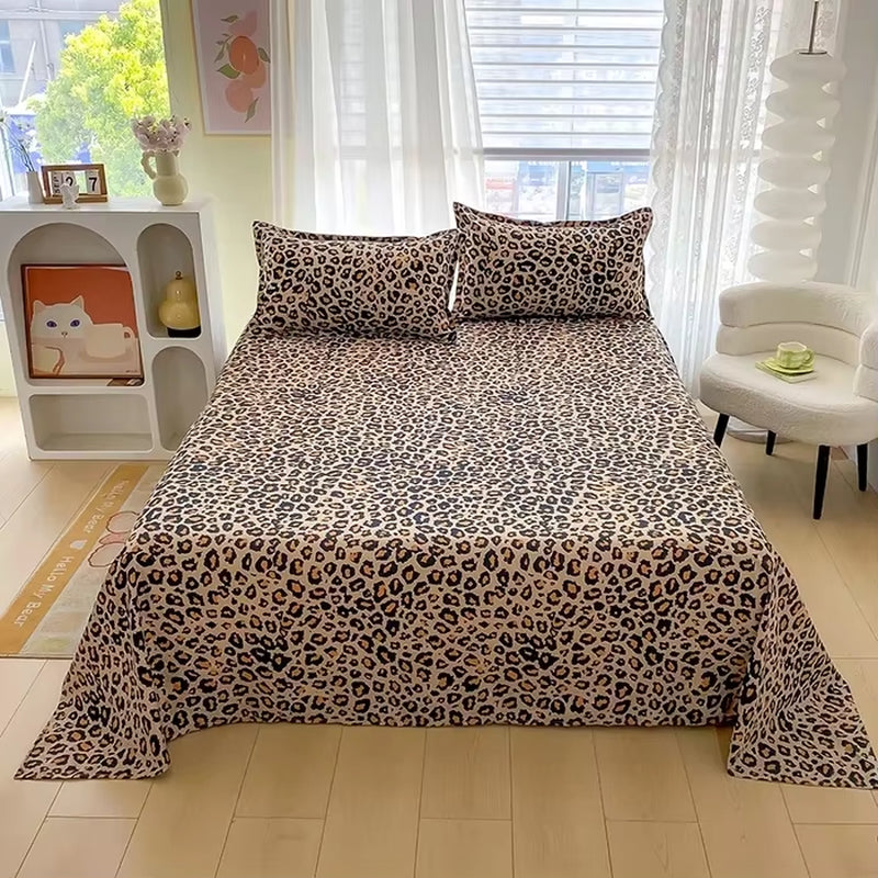 Red Flower Printed Flat Bed Sheets for Double Bed Single/Queen/King Reactive Printed Top Sheets for Beds Sabanas Cama 150X200