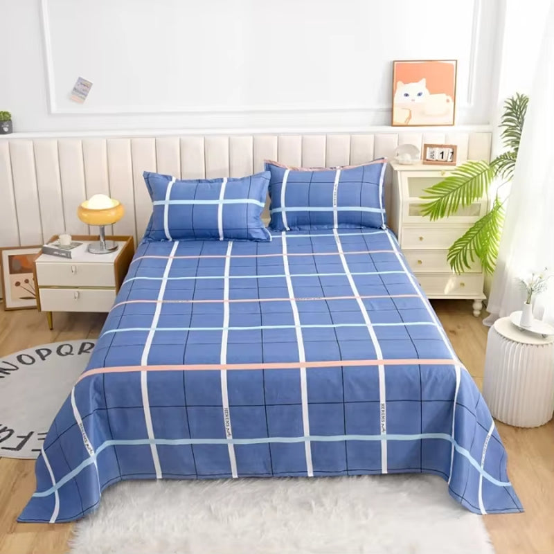 Red Flower Printed Flat Bed Sheets for Double Bed Single/Queen/King Reactive Printed Top Sheets for Beds Sabanas Cama 150X200