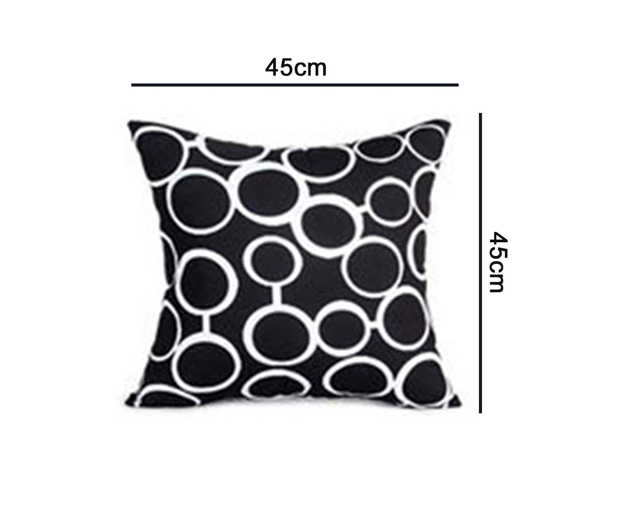 Microfiber Throw Pillow Cover Set of 6, Black and White Arrow Geometric Pattern for Living Room Sofa Couch Square Decorative Bed Pillow Case, 45*45Cm