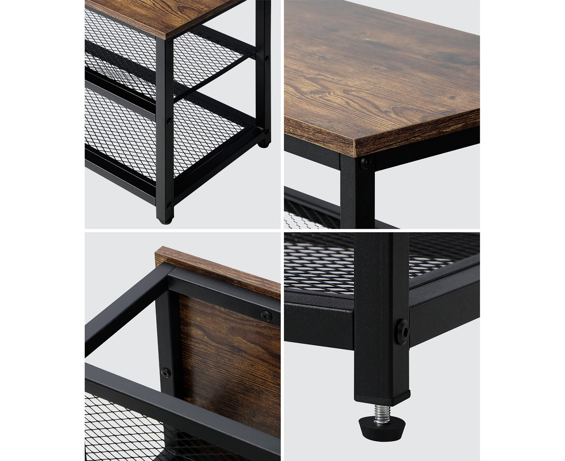 Shoe Cabinet Bench Shoes Rack Shelf Storage 3-Tier Industrial Furniture