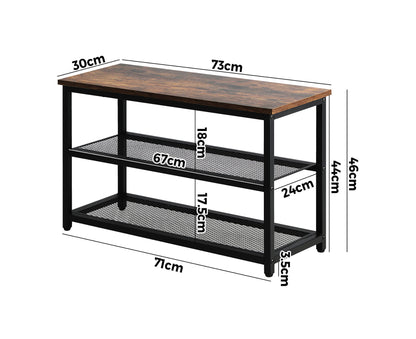 Shoe Cabinet Bench Shoes Rack Shelf Storage 3-Tier Industrial Furniture