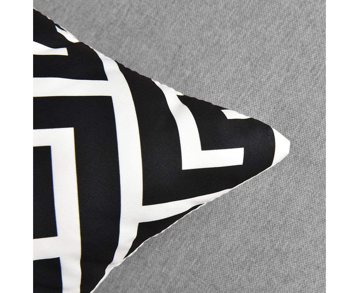 Microfiber Throw Pillow Cover Set of 6, Black and White Arrow Geometric Pattern for Living Room Sofa Couch Square Decorative Bed Pillow Case, 45*45Cm