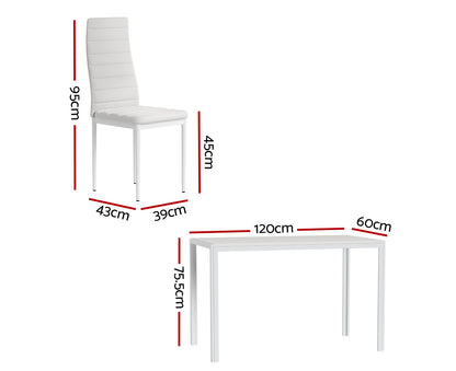 Dining Chairs and Table Dining Set 6 Chair Set of 7 White